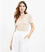 Striped Everyday V-Neck Tee carousel Product Image 1