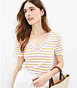 Striped Everyday V-Neck Tee carousel Product Image 2