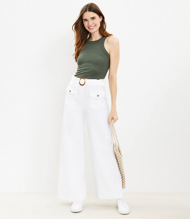 Tall Belted Pants in Pique