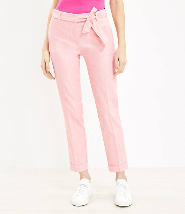 Tall Devin Tie Waist Slim Pants in Twill