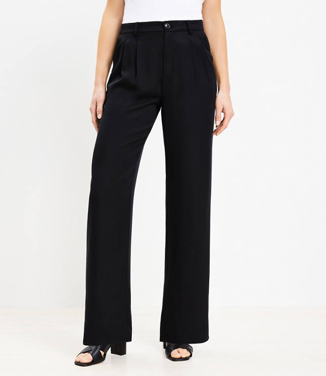 Tall Curvy Palmer Wide Leg Crop Pants in Faux Leather