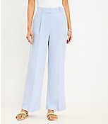 Curvy Peyton Trouser Pants in Chambray Linen Blend carousel Product Image 1