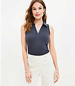Ribbed Collared Tank Top carousel Product Image 1