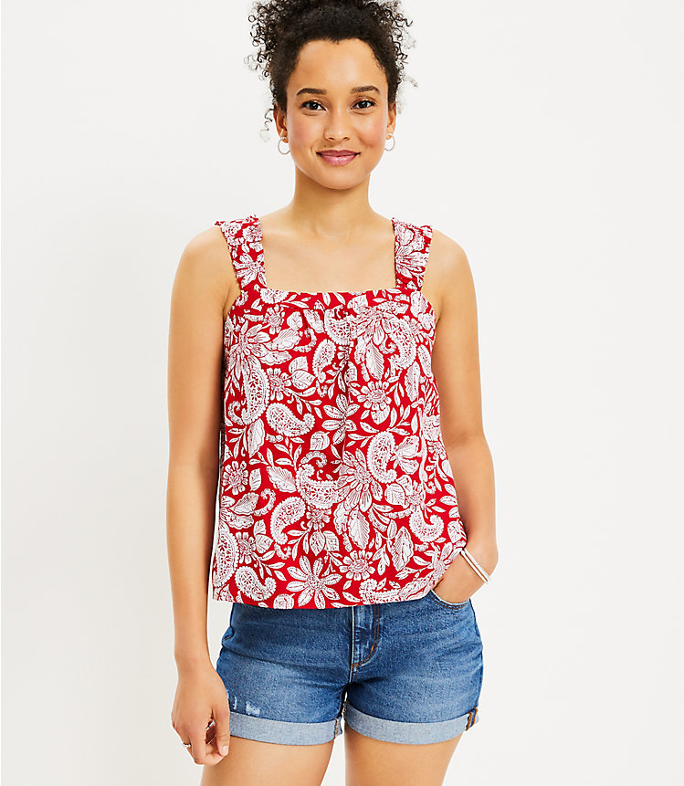 Paisley Ruched Strap Cami image number 0