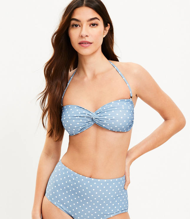 LOFT Beach Gingham Front Tie Underwire Bikini Top