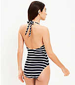 LOFT Beach Striped Plunge One Piece Swimsuit carousel Product Image 3
