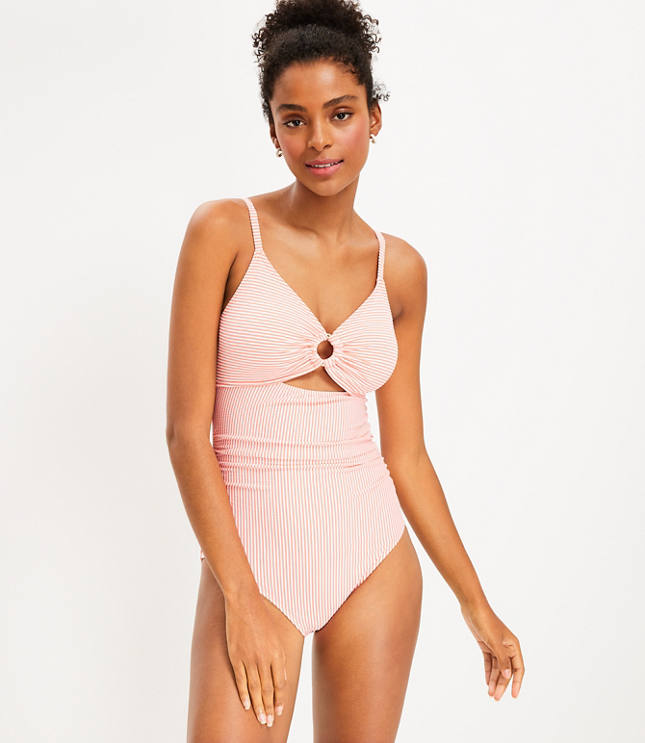 Seersucker one piece bathing hot sale suit