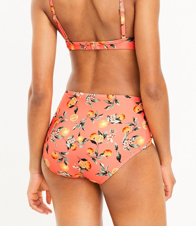 LOFT Beach Orange Harvest High Waist Bikini Bottom