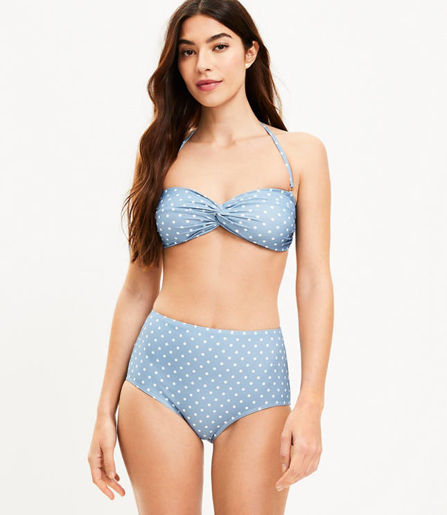 Loft LOFT Beach Polka Dot High Waist Bikini Bottom