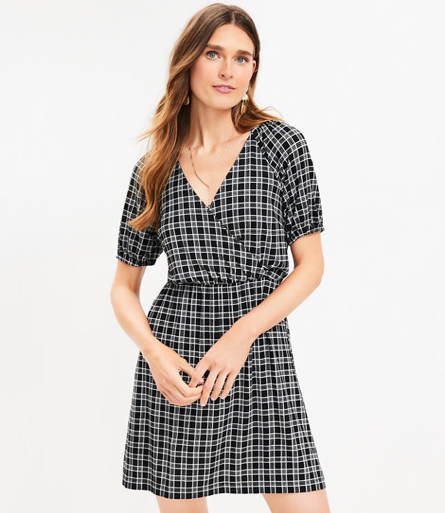Gingham Puff Sleeve Dress