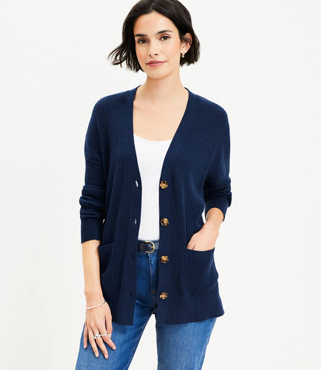 Relaxed V Neck Pocket Cardigan