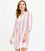 Striped Tie Neck Swimsuit Coverup carousel Product Image 1