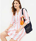 Striped Tie Neck Swimsuit Coverup carousel Product Image 2