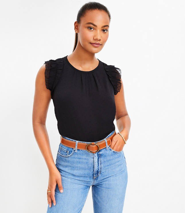 Clip Ruffle Sleeve Top