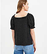 Dotted Puff Sleeve Square Neck Top carousel Product Image 3