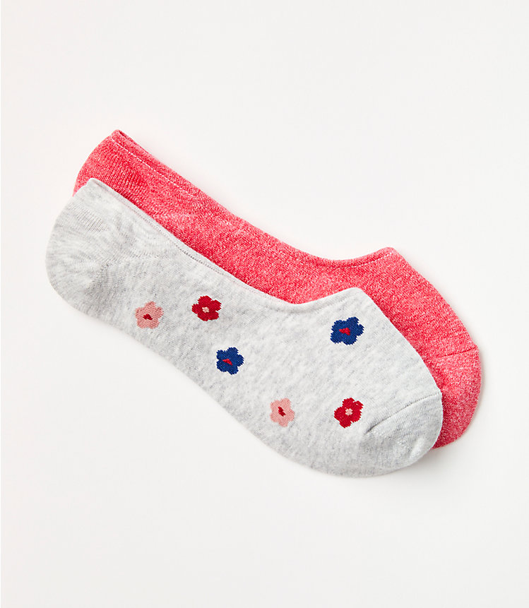Floral & Heathered No Show Sock Set image number null
