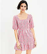 Gingham Tie Back Flounce Swing Dress carousel Product Image 1