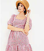 Gingham Tie Back Flounce Swing Dress carousel Product Image 2
