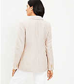 Petite Striped Linen Blend Double Breasted Blazer carousel Product Image 3