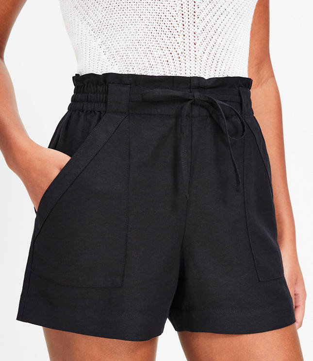 Petite Pull On Linen Blend Shorts