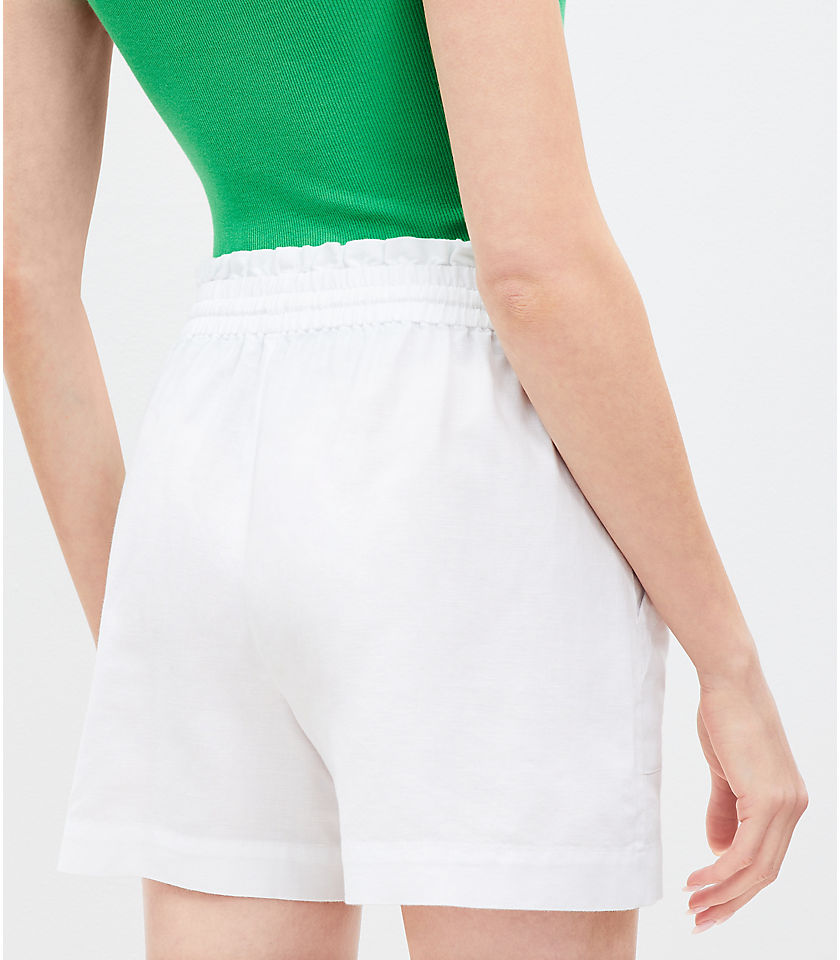 Petite Pull On Linen Cotton Shorts