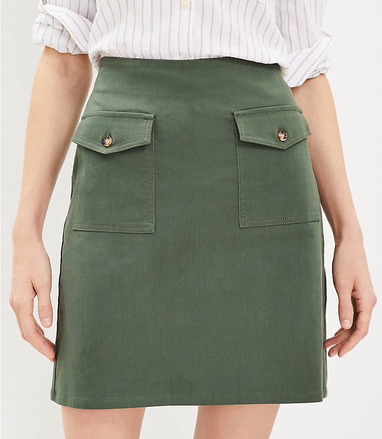 Petite Button Pocket Shift Skirt image number null