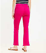 Curvy Frayed High Rise Kick Crop Jeans in Radiant Fuchsia carousel Product Image 2