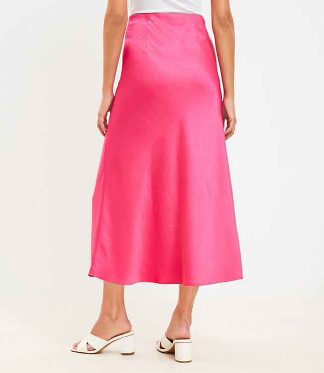 Tall Satin Bias Midi Skirt