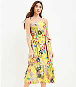 Petite Floral Strappy Flounce Midi Dress carousel Product Image 1