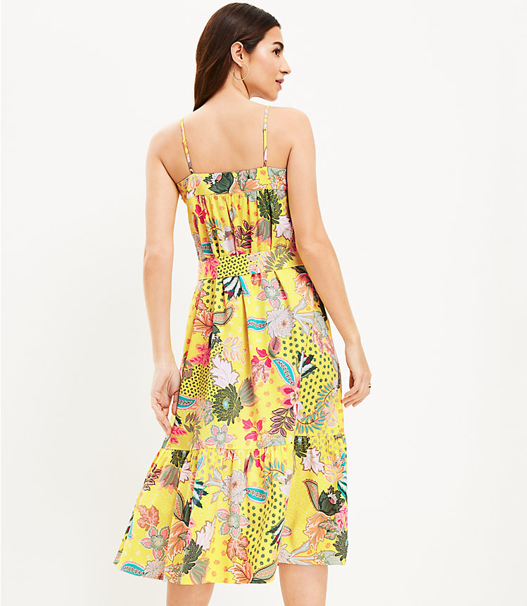 Petite Floral Strappy Flounce Midi Dress image number 2