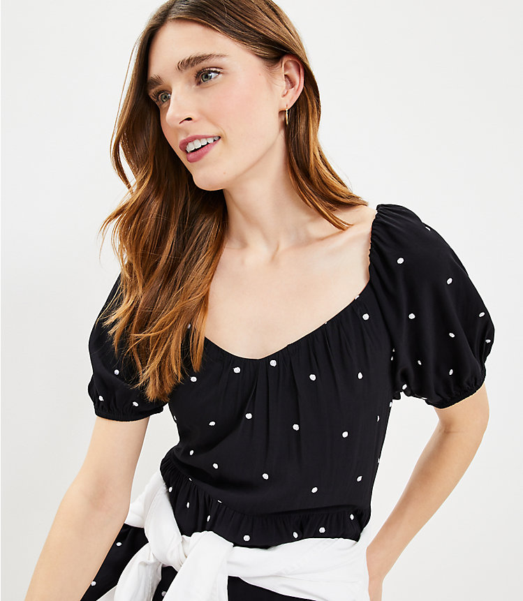 Tall Dotted Tiered Swing Dress image number 1