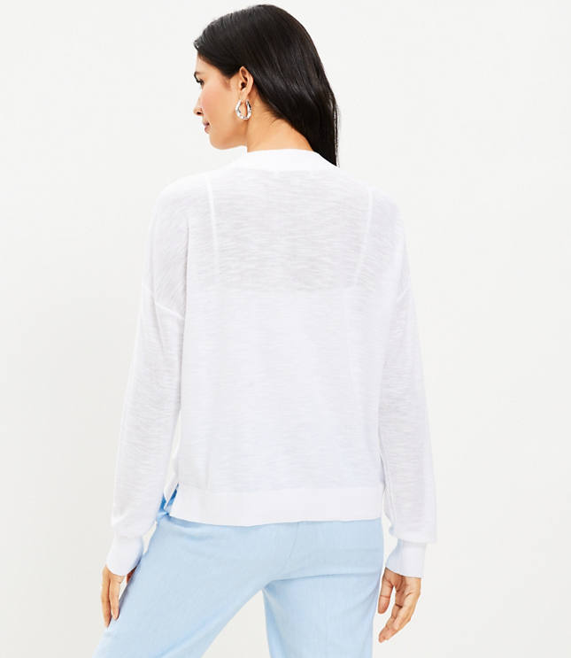 Petite Drop Shoulder V-Neck Cardigan