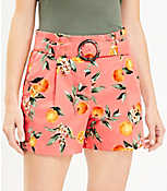 Petite Belted Shorts in Orange Harvest Pique carousel Product Image 2