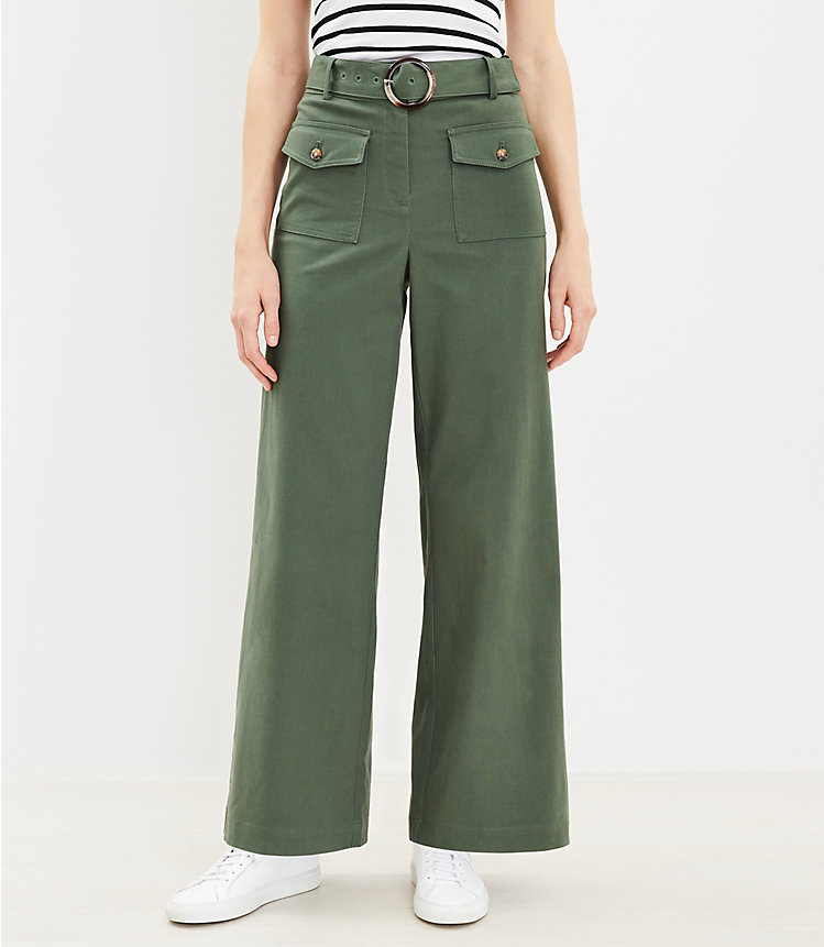 Petite Belted Pants in Pique image number 0