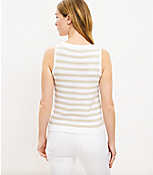 Petite Striped Button V-Neck Sweater Tank Top carousel Product Image 3