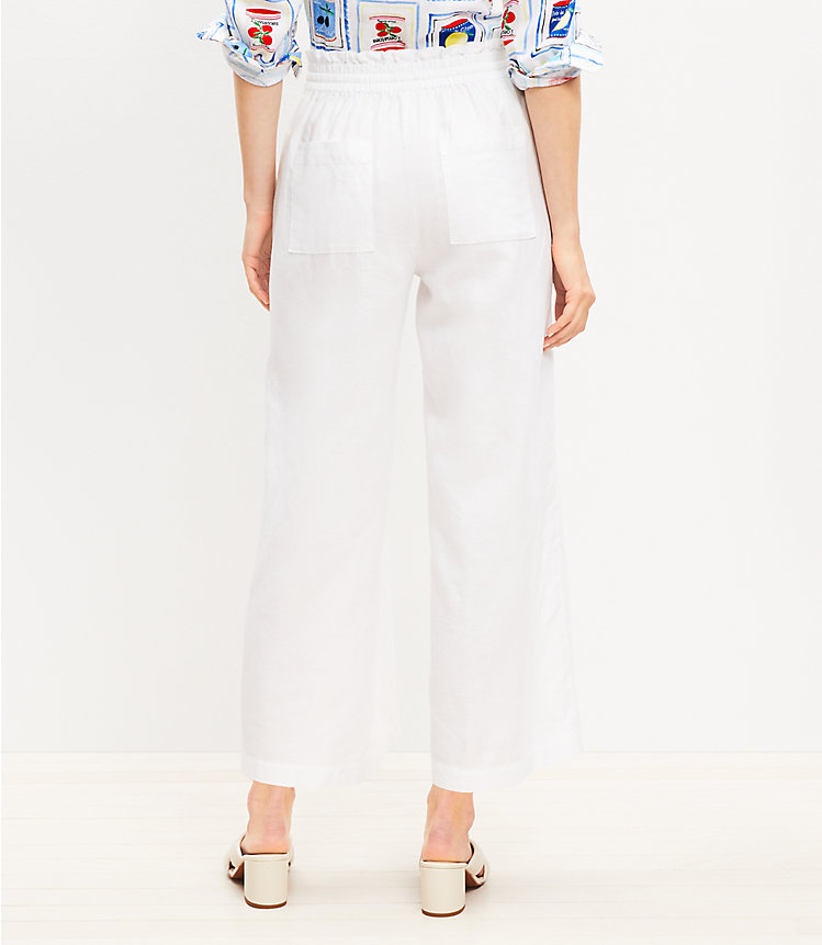 Petite Pull On Linen Cotton Wide Leg Pants image number 2