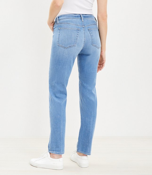 Petite Girlfriend Jeans in Destructed Mid Stone Wash