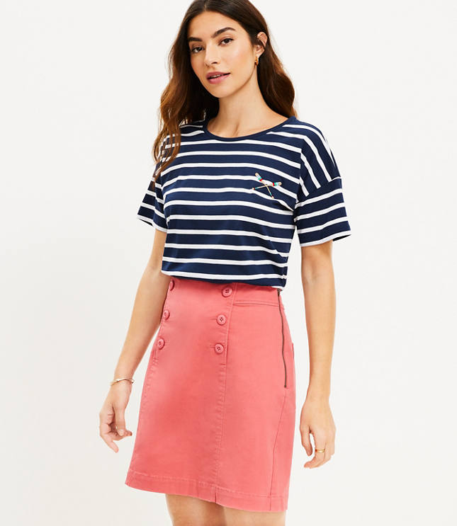 Petite Denim Shift Skirt in Modern Indigo Wash