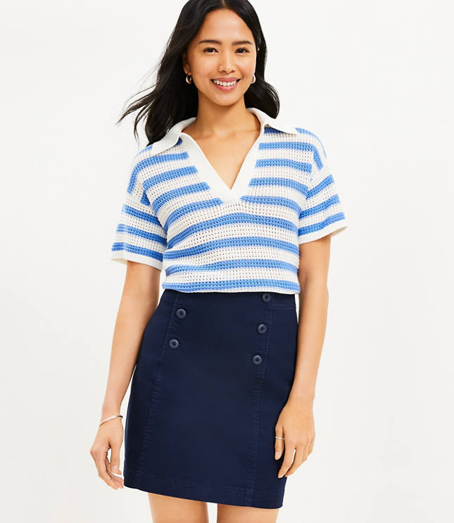 Twill Sailor Skirt - Deep Space Blue