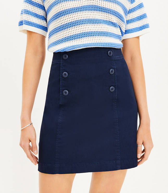 Twill Sailor Skirt - Deep Space Blue