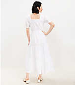 Petite Dotted Lace Trim Square Neck Midi Dress carousel Product Image 3