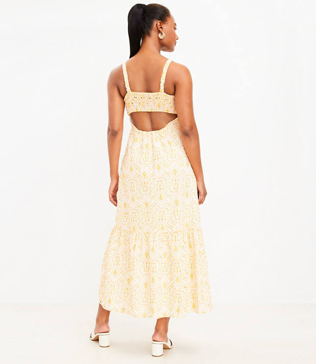 Petite Eyelet Open Back Maxi Dress