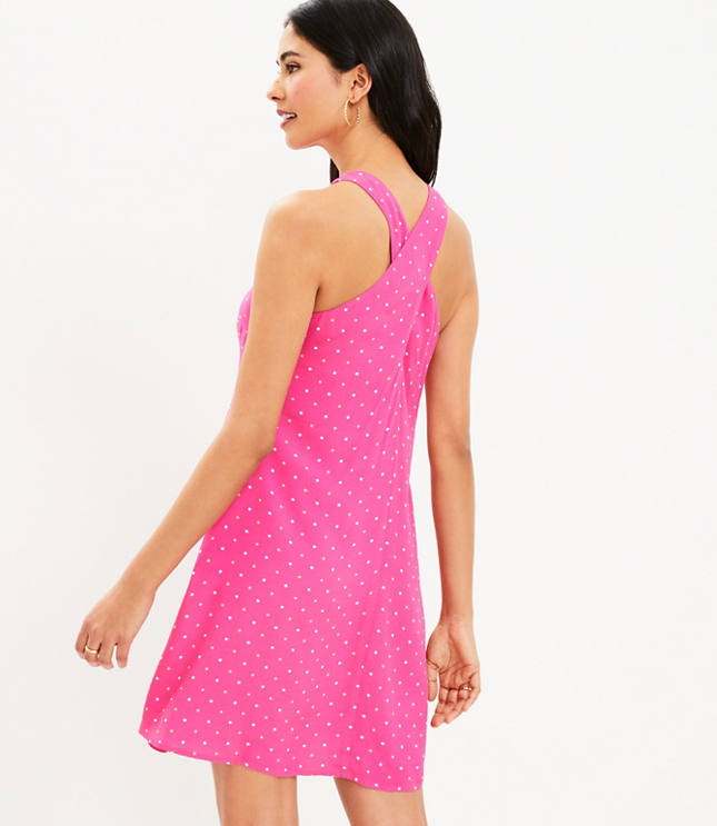 Petite Dotted Criss Cross Back Swing Dress