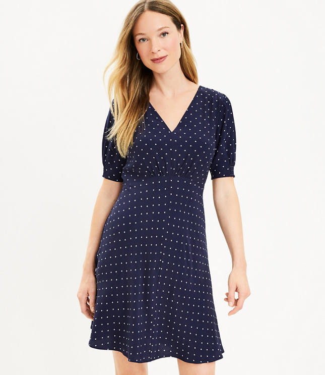 Polka dot petite clearance dress