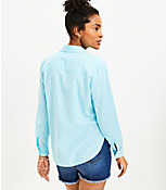 Linen Blend Tie Front Everyday Shirt carousel Product Image 3