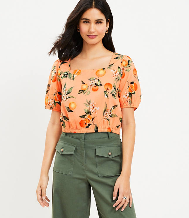 Orange Floral Cami Top with Buttons – MELISSA JEAN