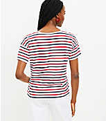 Petite Star Embroidered Stripe Relaxed Crew Tee carousel Product Image 3