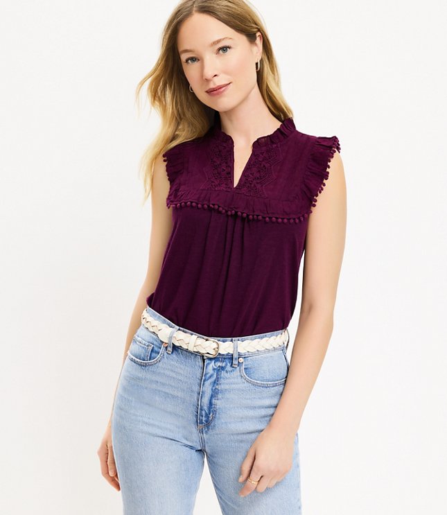 Pom Pom Ruffle Shell