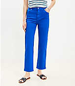 Petite High Rise Straight Jeans in Cobalt Current carousel Product Image 1