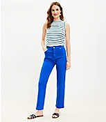 Petite High Rise Straight Jeans in Cobalt Current carousel Product Image 2